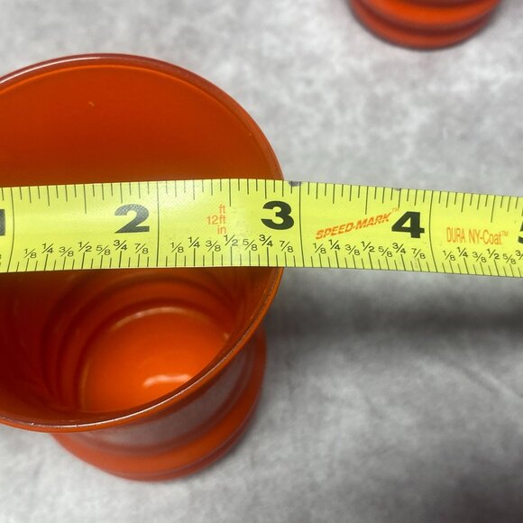 Vintage Anchor Hocking Tilt Ball Orange Ceramic Pitcher Jug  & Tumblers Set - Picture 11 of 15